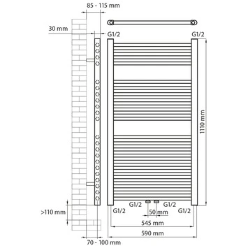 Haceka Designradiator Gobi Mint Grijs 565 Watt 111x59 Cm - Afbeelding 2
