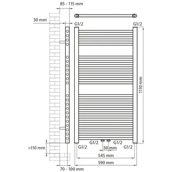Haceka Designradiator Gobi Mint Grijs Structuur 565 Watt 111x59 Cm - Afbeelding 2