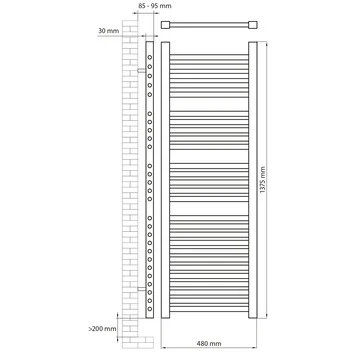 Haceka Elektrische Designradiator Taberna Wit 750 Watt 138x48 Cm - Afbeelding 2