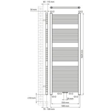 Haceka Designradiator Gobi Mint 829 Watt 162x59 Cm - Afbeelding 2