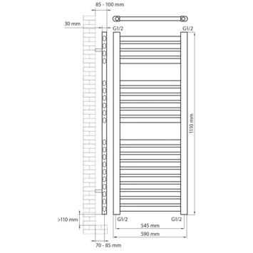 Haceka Designradiator Sinai Wit 566 Watt 111x59 Cm - Afbeelding 2