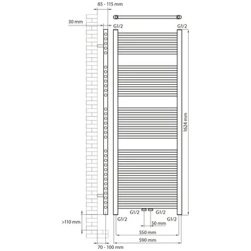Haceka Designradiator Gobi Bruin 829 Watt 162x59 Cm - Afbeelding 2