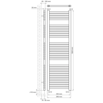 Haceka Designradiator Sinai Satijn Grijs 835 Watt 162x59 Cm - Afbeelding 3