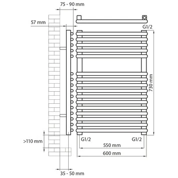 Haceka Designradiator Monte Quartz 465 Watt 73x60 Cm - Afbeelding 2