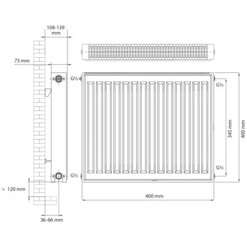 Haceka Paneelradiator Imago Una Wit 285 Watt 40x40 Cm - Afbeelding 4