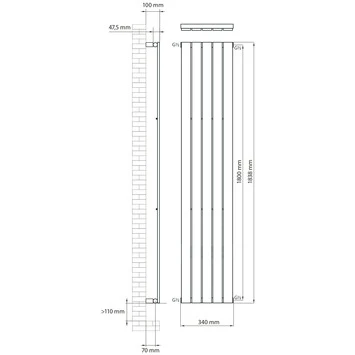 Haceka Designradiator Negev Mint 715 Watt 184x34 Cm - Afbeelding 2