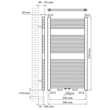 Haceka Designradiator Gobi Aluminium 565 Watt 111x59 Cm - Afbeelding 2
