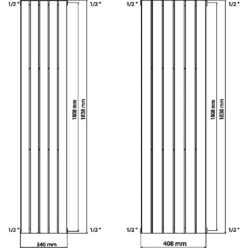 Haceka Designradiator Negev Wit 858 Watt 184x41 Cm - Afbeelding 3
